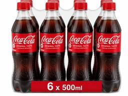 Coca-Cola Original Taste 500ml Bottles – Pack of 6 | Full Sugar Soft Drink