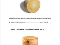 Сыр Parmeggiano Reggiano, Grano Padano, Pecorino
